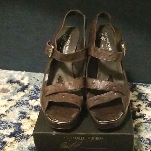 Donald J. Pliner Espresso Ostrich Heels - Picture 6 of 15